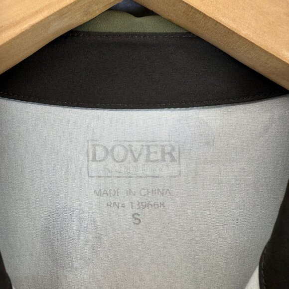 Dover Saddlery Button Front Riding Shirt Olive Green Polka Dot Equestrian Small - Picture 6 of 13